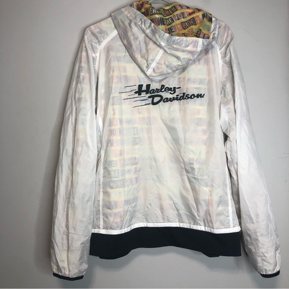Harley Davidson Windbreaker Jacket Transparent Letter Block Spell Out, size 2W - Picture 8 of 14